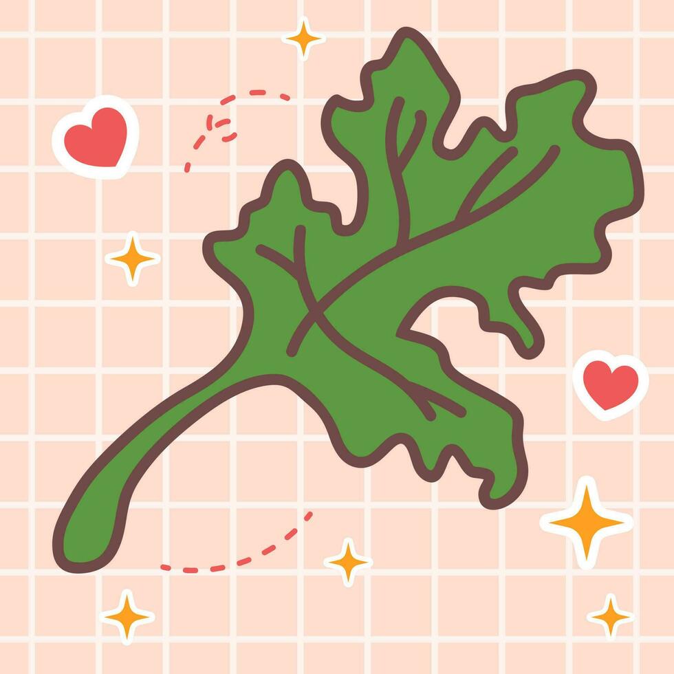 süß Karikatur frisch Grün Sellerie Gemüse kawaii Essen mit Japan Stil Anime Manga Gemüse Illustration vektor