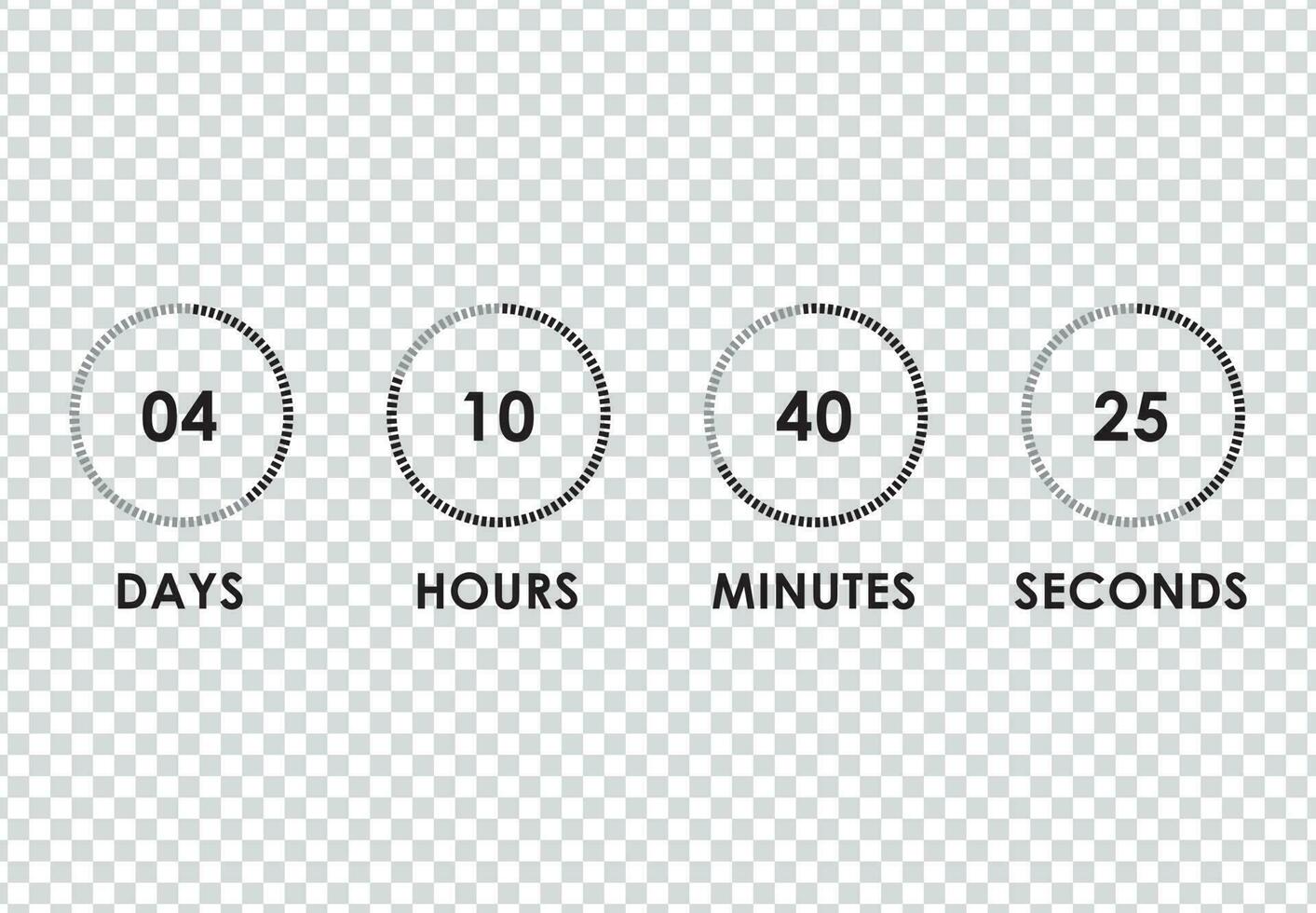 Countdown Kreis Uhr Zähler Timer Vektor Illustration auf Hintergrund