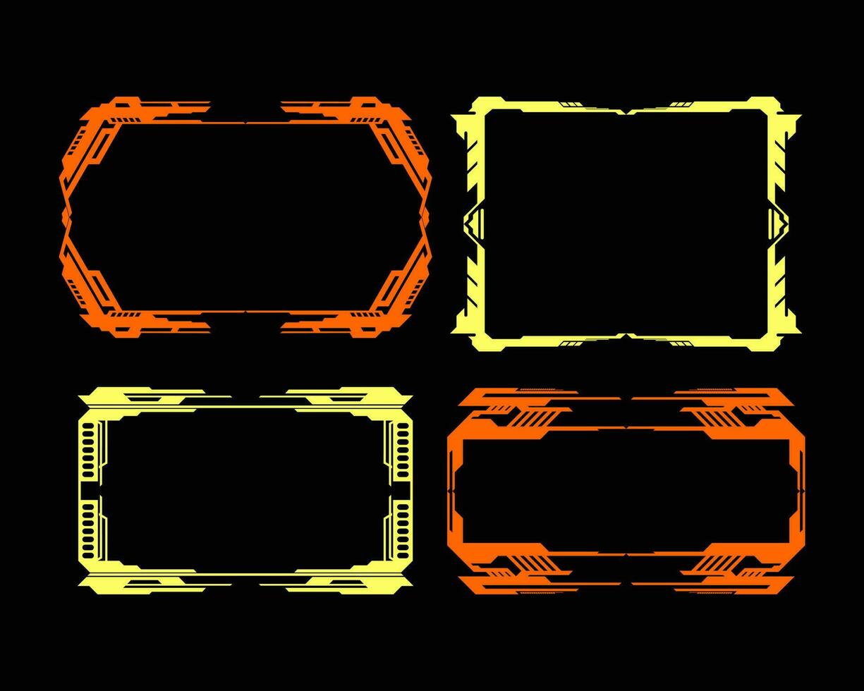 hud trogen ram gräns spel bylte element packa panel cyber sci-fi, stipes linje ui cyberpunk gränssnitt redigerbar vektor