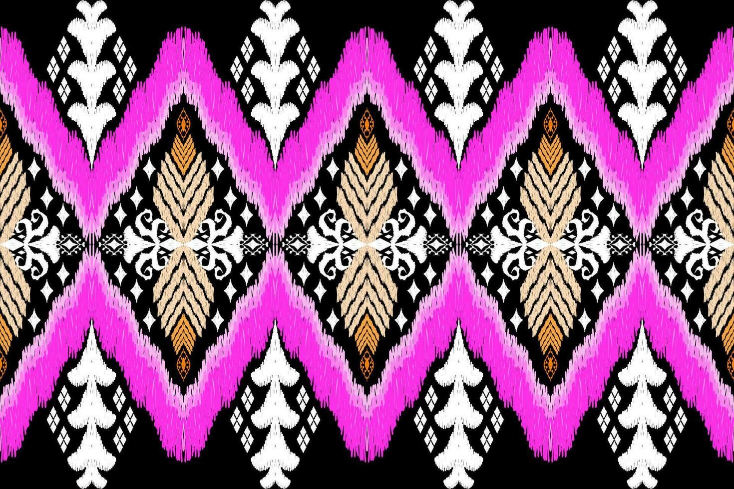 ethnisch Zahl aztekisch Stickerei Stil. geometrisch Ikat orientalisch traditionell Kunst Musterdesign zum ethnisch Hintergrund, Hintergrund, Mode, Kleidung, Verpackung, Stoff, Element, Sarong, Grafik, Vektor Illustration