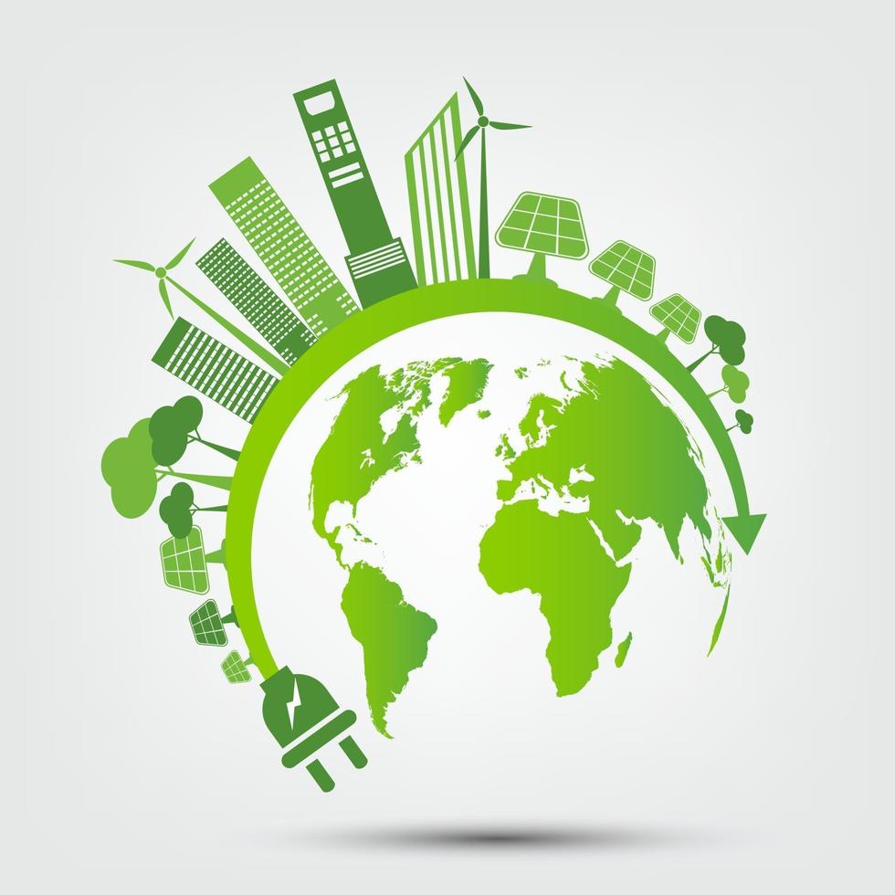 miljövänligt globalt energikoncept vektor