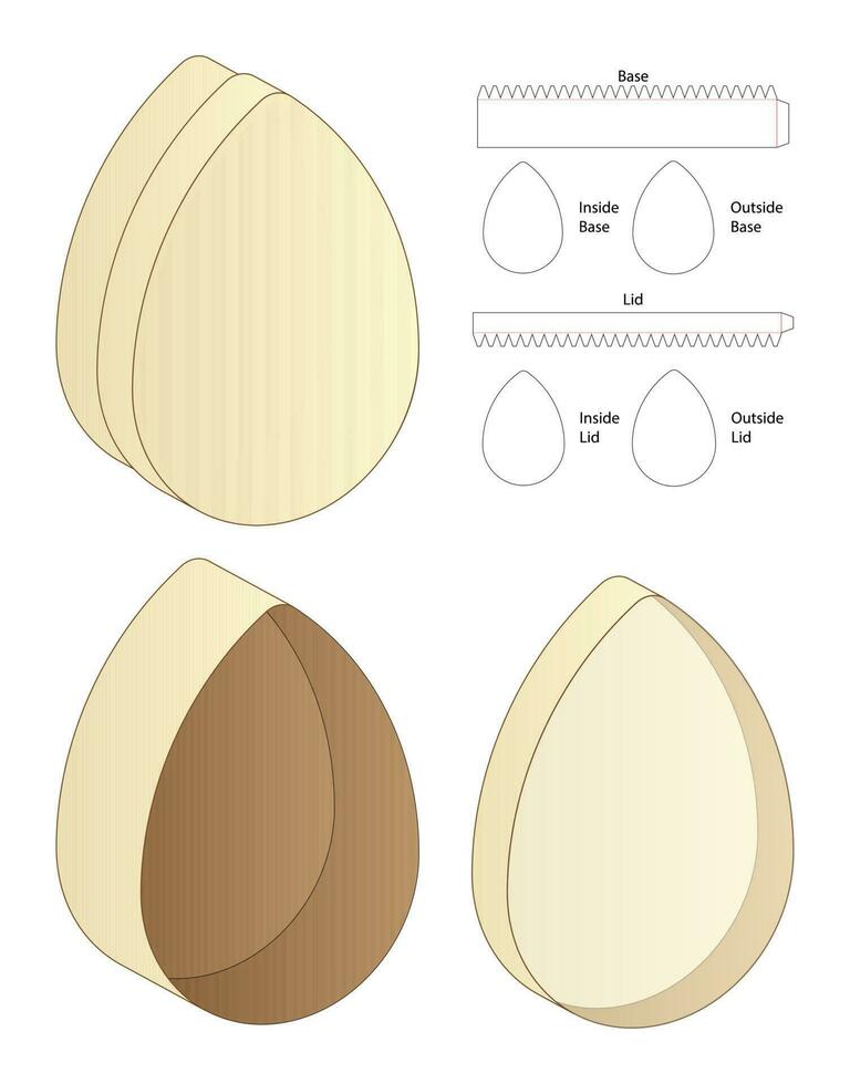 Box Verpackung gestanzte Vorlage Design. 3D-Modell vektor