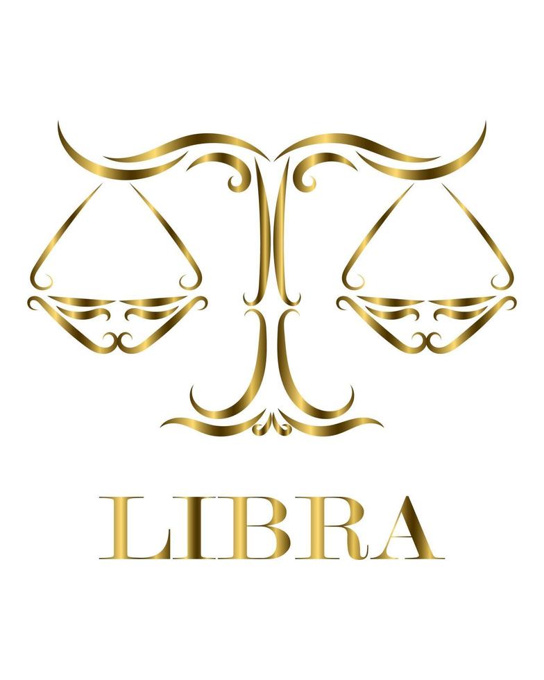 Libra zodiac linjekonst vektor