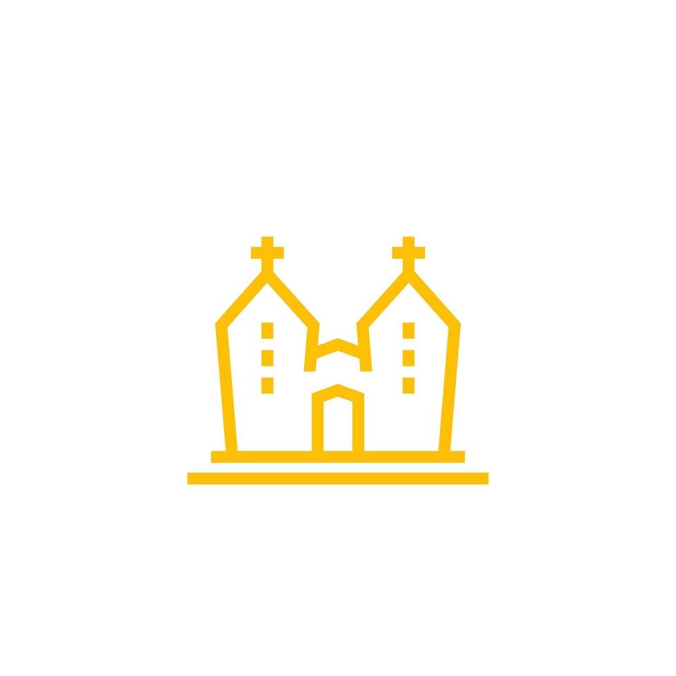 kyrklig ikon i linjär stil isolerad på vitt vektor