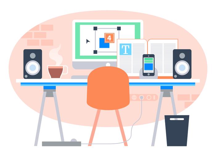 Vector Designer's Desk Illustration