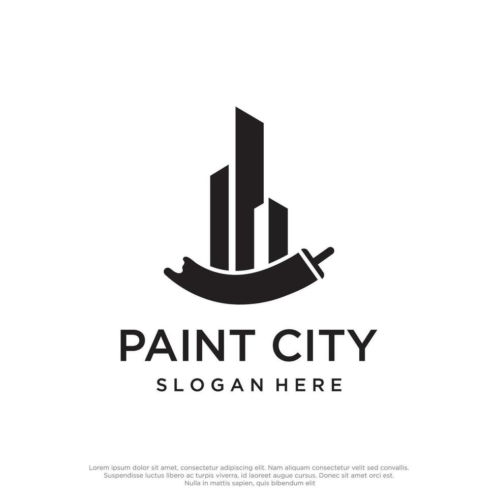 Farbe Bürste und rollen Logo Vorlage kreativ Design zum Zuhause und Stadt Service. vektor