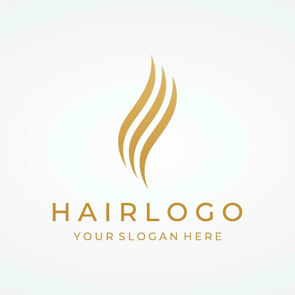 Luxus und schön Haar Welle abstrakt Logo design.logo zum Geschäft, Salon, Schönheit, Friseur, Pflege. vektor