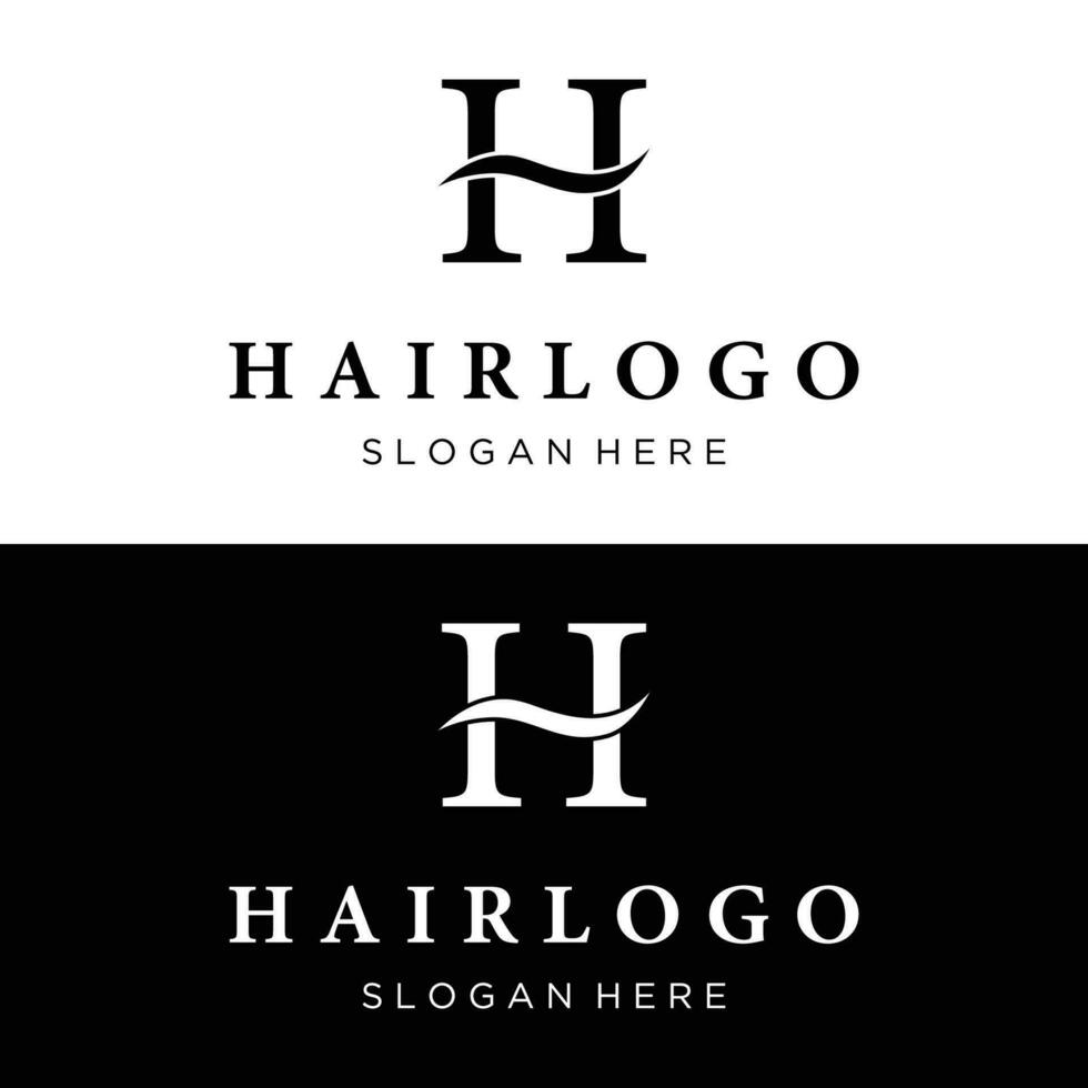 Luxus und schön Haar Welle abstrakt Logo design.logo zum Geschäft, Salon, Schönheit, Friseur, Pflege. vektor