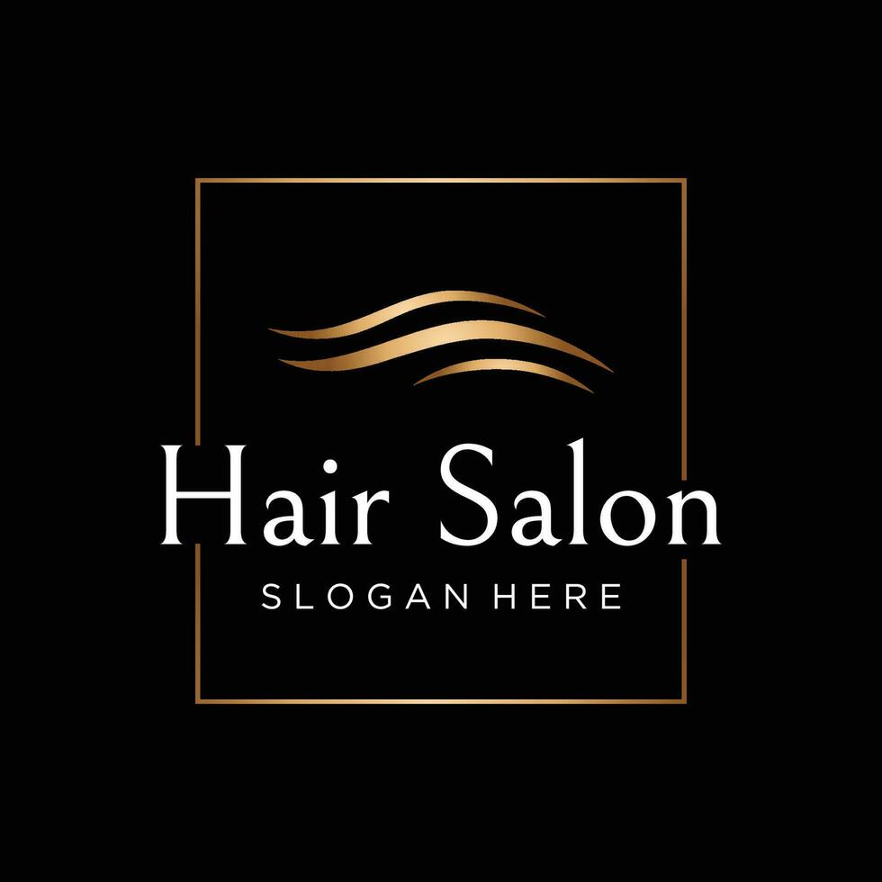 Luxus und schön Haar Welle abstrakt Logo design.logo zum Geschäft, Salon, Schönheit, Friseur, Pflege. vektor