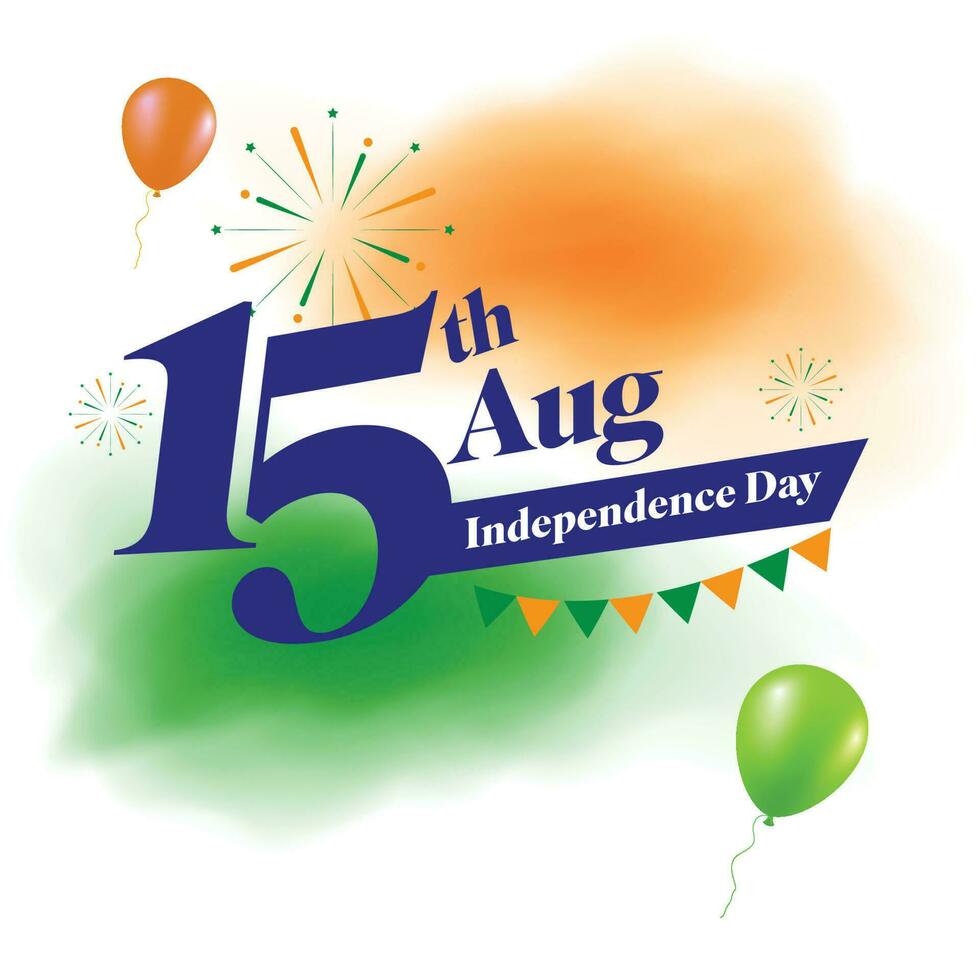 indisch Unabhängigkeit Tag Banner Konzept mit stilvoll Text 15 .. August vektor