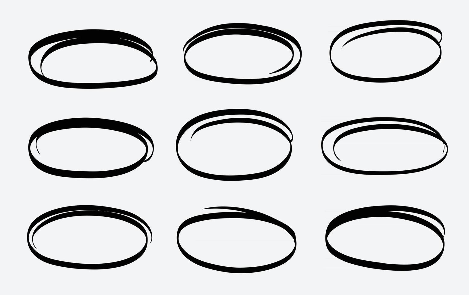 handritad cirkel linje skiss vektor uppsättning cirkulär klotter doodle rund design