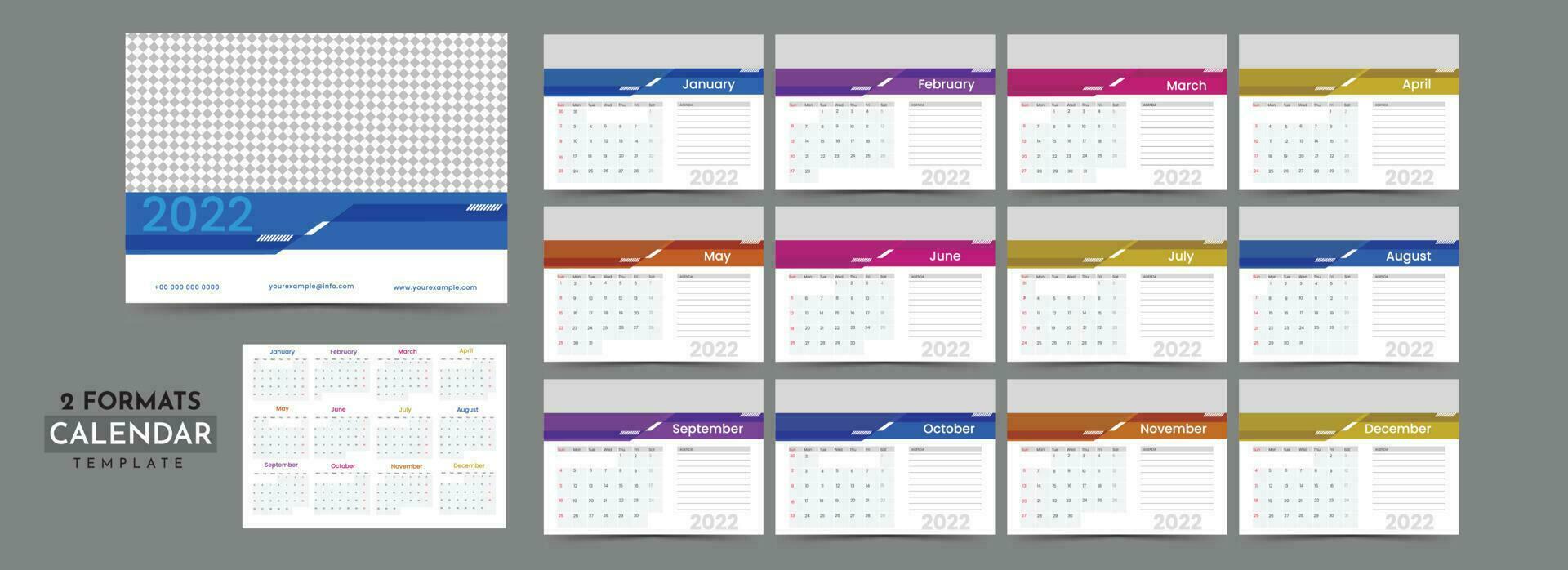 jährlich Schreibtisch Kalender Design. vektor