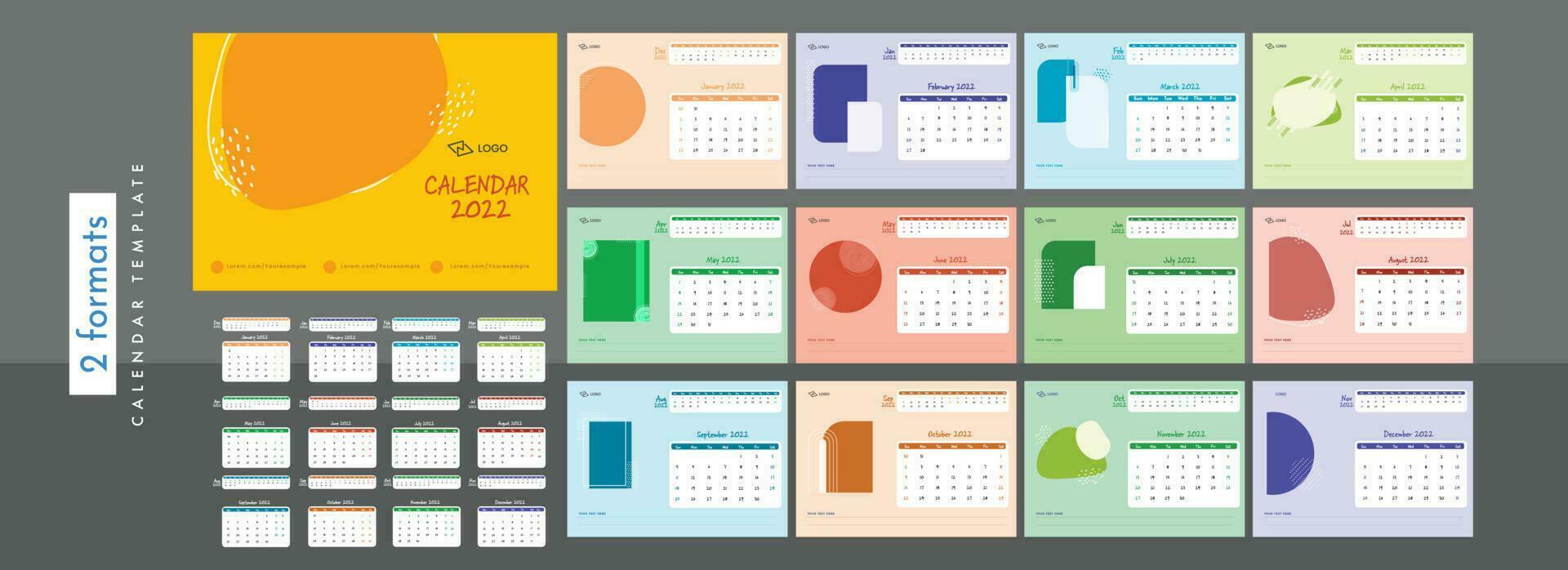jährlich Schreibtisch Kalender Design. vektor