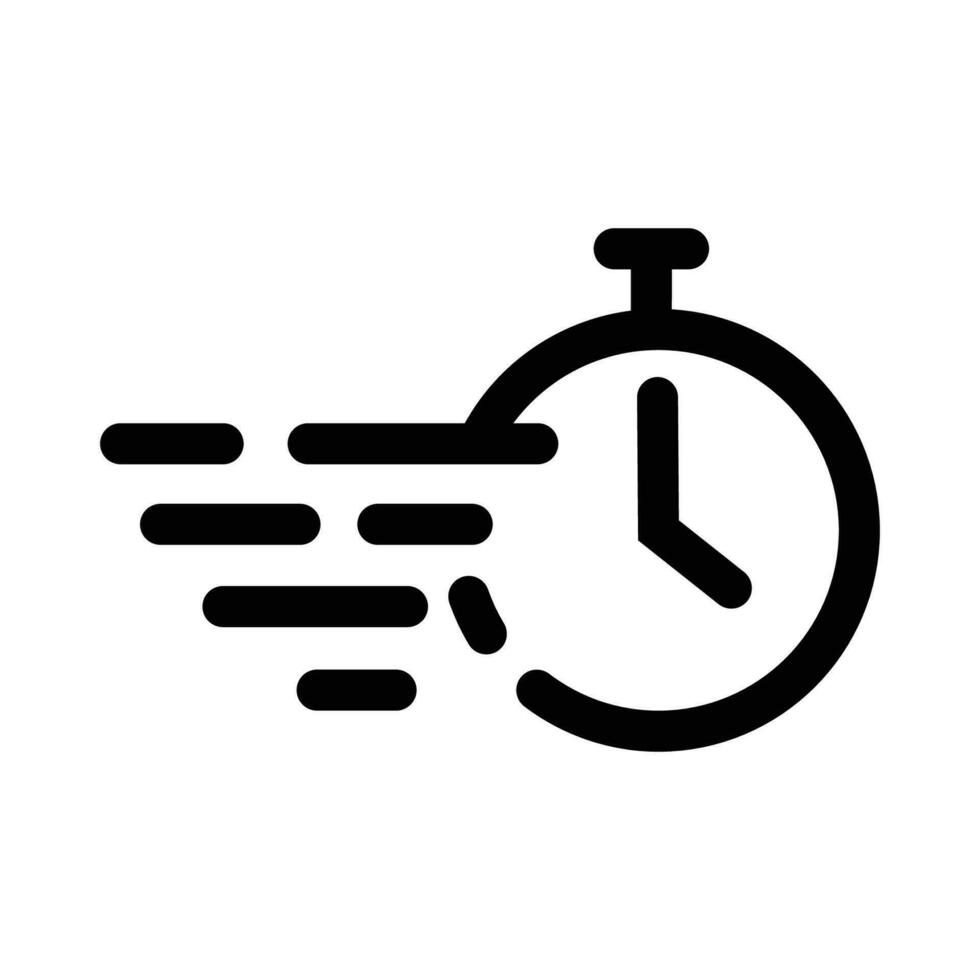 snabb tid ikon design. snabbt leverans tecken och symbol. klocka vektor illustration.