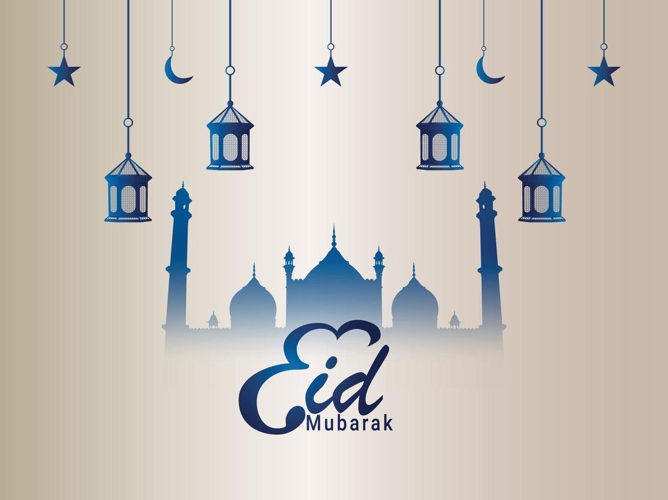 Eid Mubarak flaches Designkonzept auf weißem Hintergrund vektor