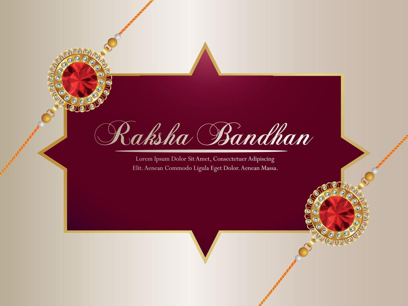 Raksha Bandhan indische Festival Einladungsgrußkarte mit Rakhi vektor