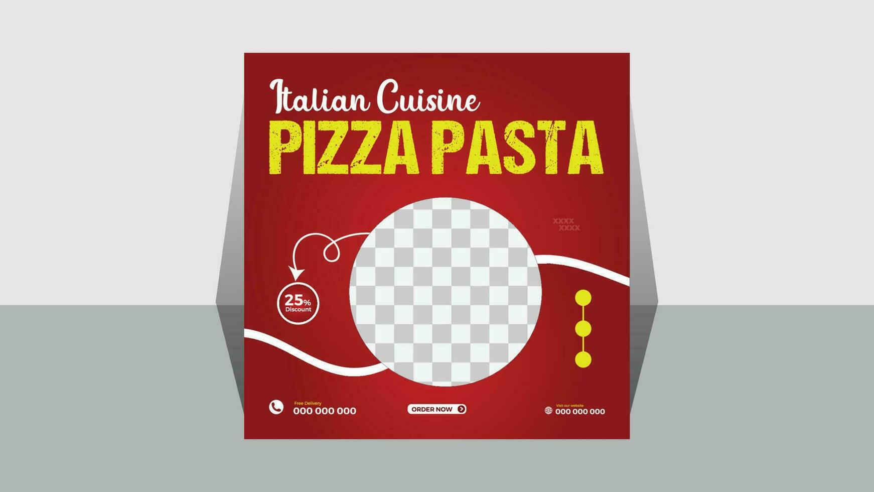 pasta försäljning social media posta design mall vektor