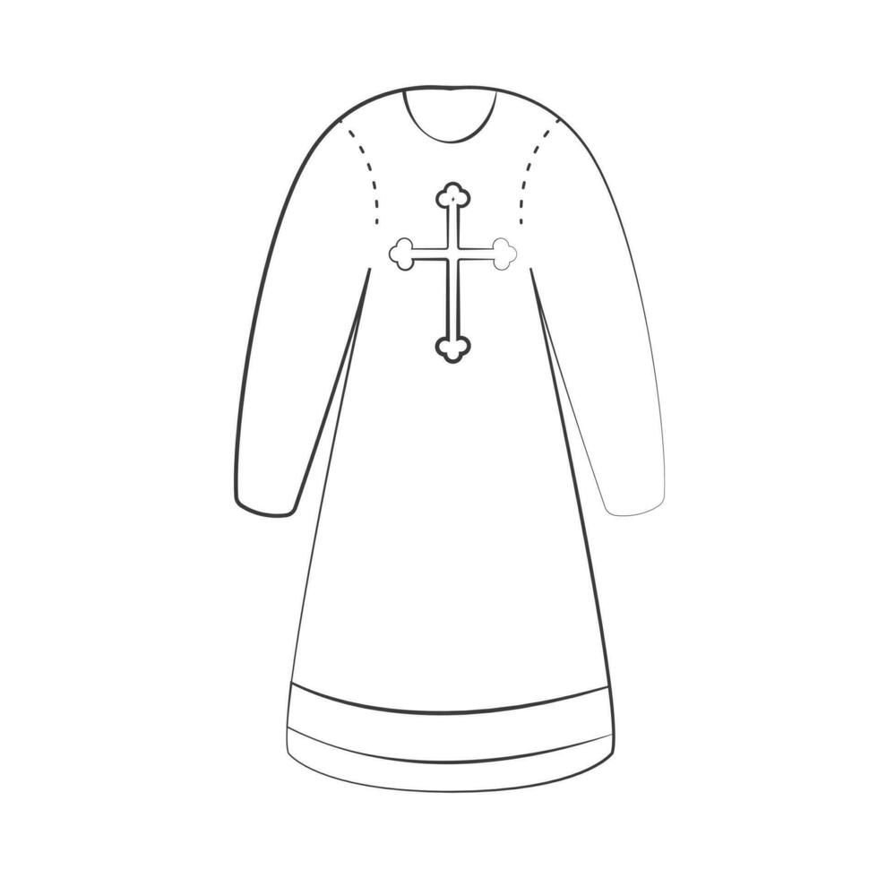 Taufe Kleid Vektor Illustration im Gekritzel Stil