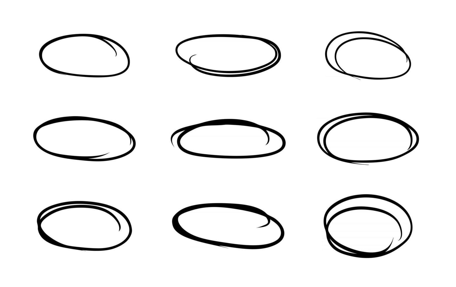 handritad cirkel linje skiss meddelande anmärkning runda cirklar vektor