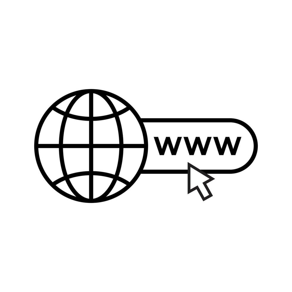 www Netz Symbol Vektor. klicken Webseite Adresse Symbol Konzept vektor