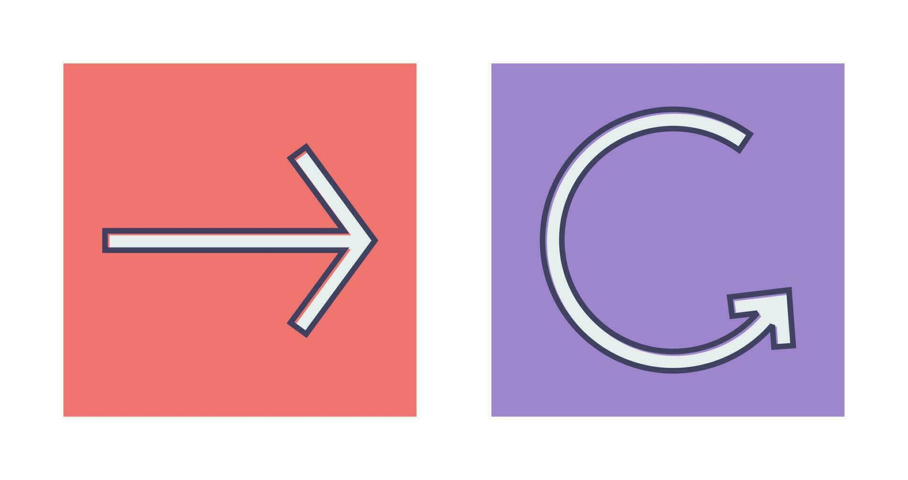 Vektorsymbol mit Pfeil nach rechts hinten vektor