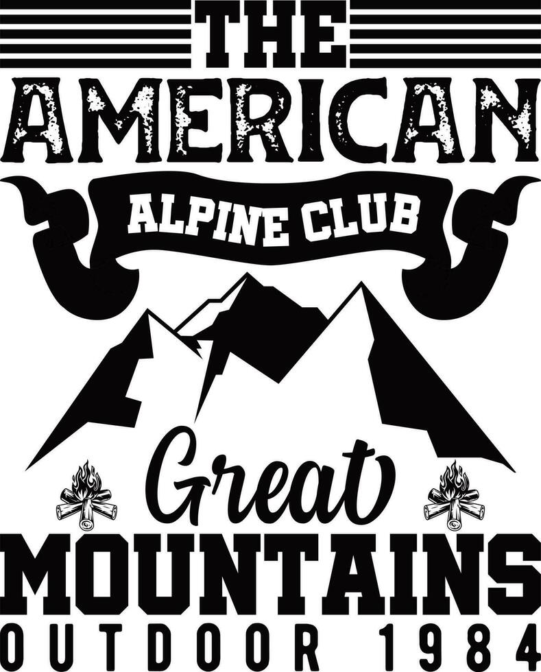 de amerikan alpina klubb bra bergen utomhus- 1984 vektor