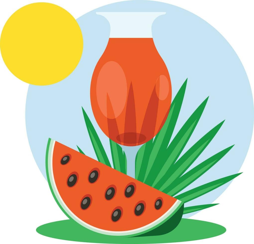 Wassermelone Saft trinken, isoliert Hintergrund. vektor