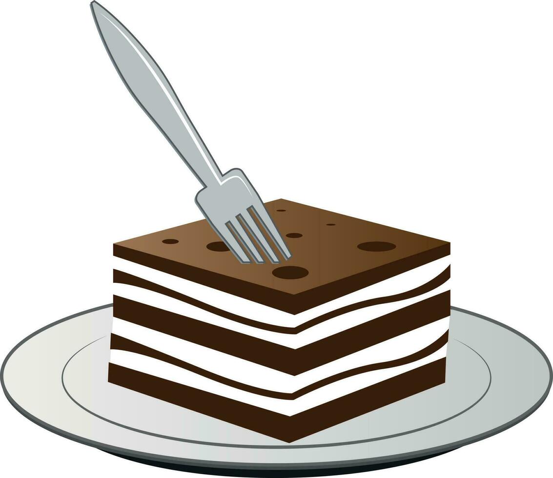 Stück von Schokolade Kuchen, isoliert Hintergrund. vektor
