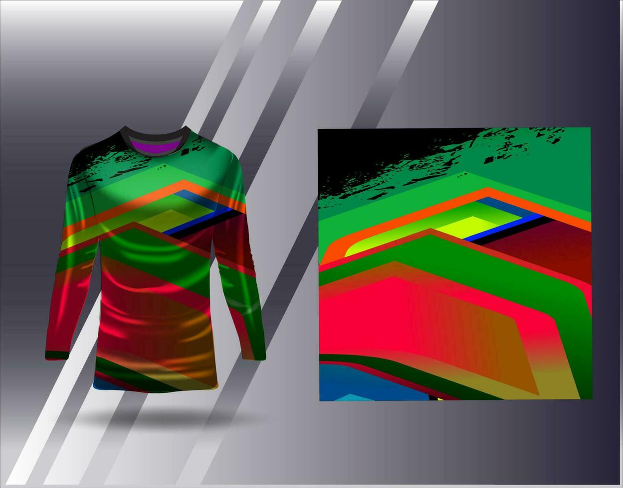 Sport Jersey und T-Shirt Vorlage Sport Design zum Fußball Rennen Spielen Jersey Vektor