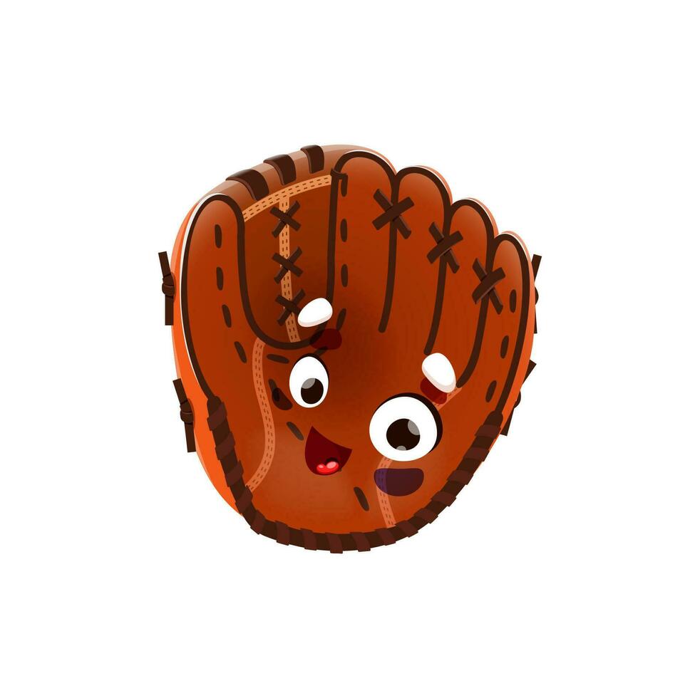 Karikatur Baseball Handschuh, Schule Charakter oder Maskottchen vektor