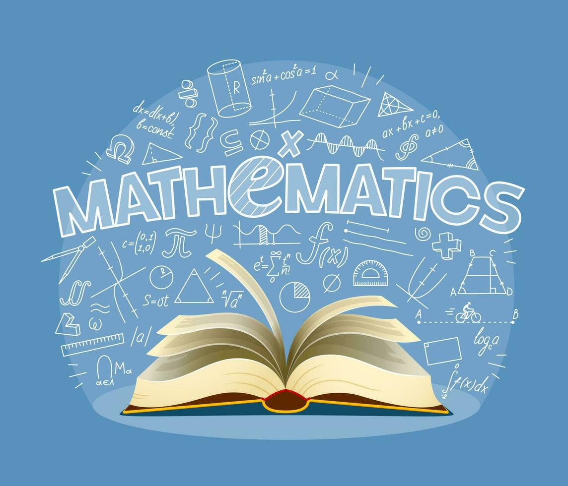 Mathematik Lehrbuch, Schule Bildung Hintergrund vektor