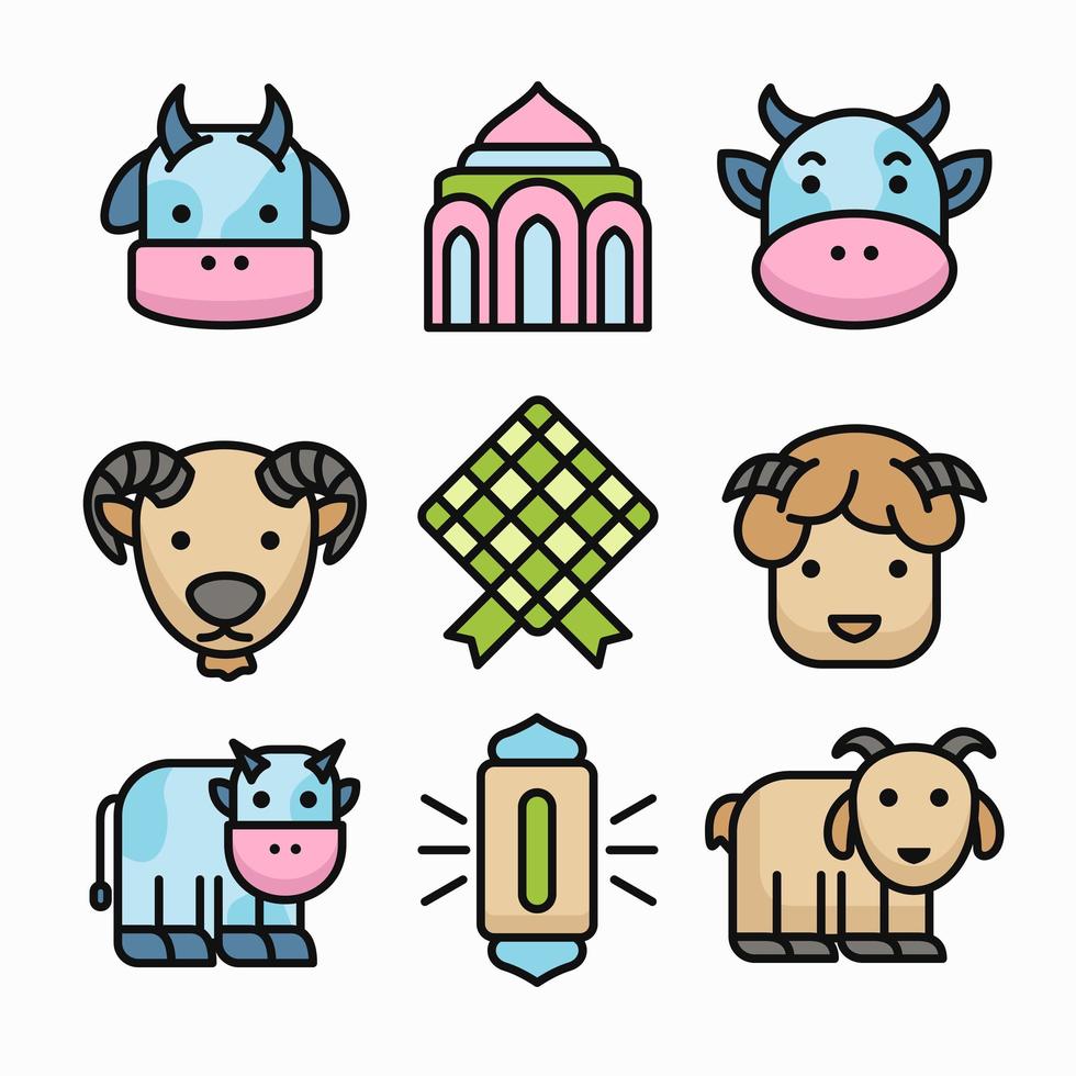 eid al adha Icon Set vektor