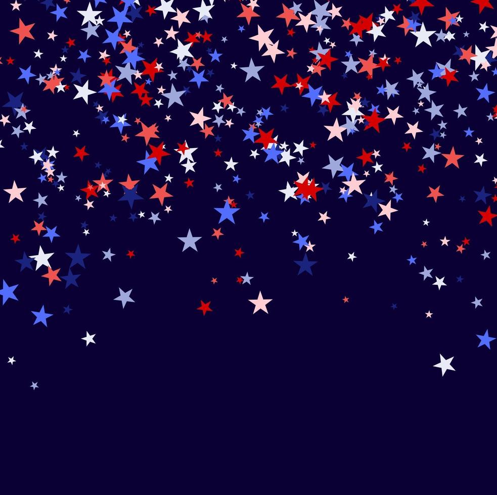 Hintergrund aus roten, blauen und weißen Sternen vektor
