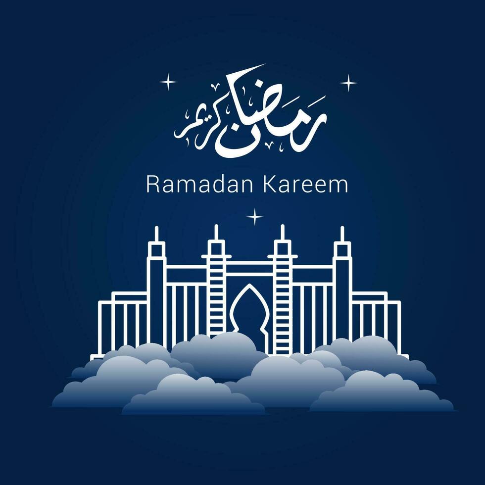 Vektor Illustration von Ramadan karem. appy Ramadan kareem Grafik Design Konzept zum das Zertifikate, Banner und Flyer. Übersetzen von Arabisch Ramadan kareem