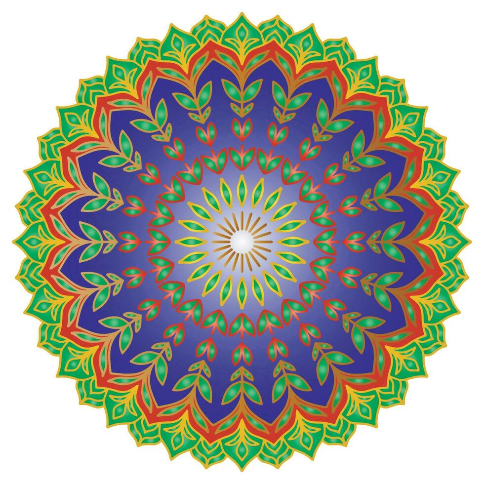 färgrik mandala mönster abstrakt blommig prydnad vektor