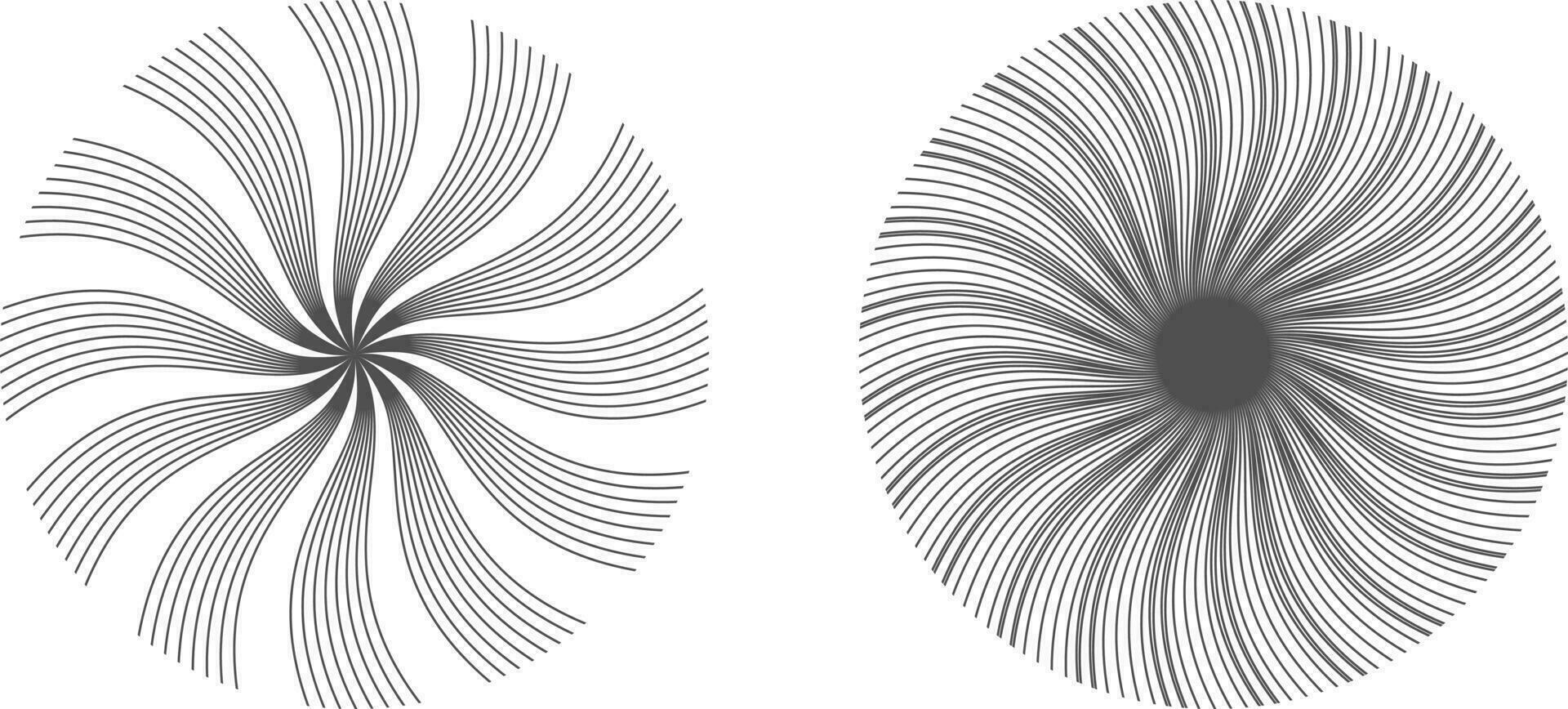 svart och vit cirkel runt om prydnad blomma abstrakt vektor illustrationer