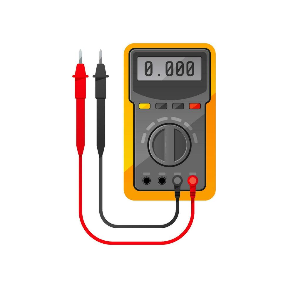 Digital Multimeter Vektor isoliert auf Weiß Hintergrund.