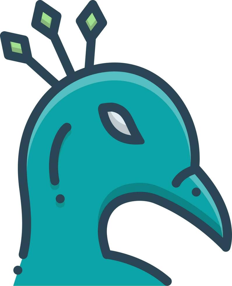 Färg ikon för påfågel djur vektor