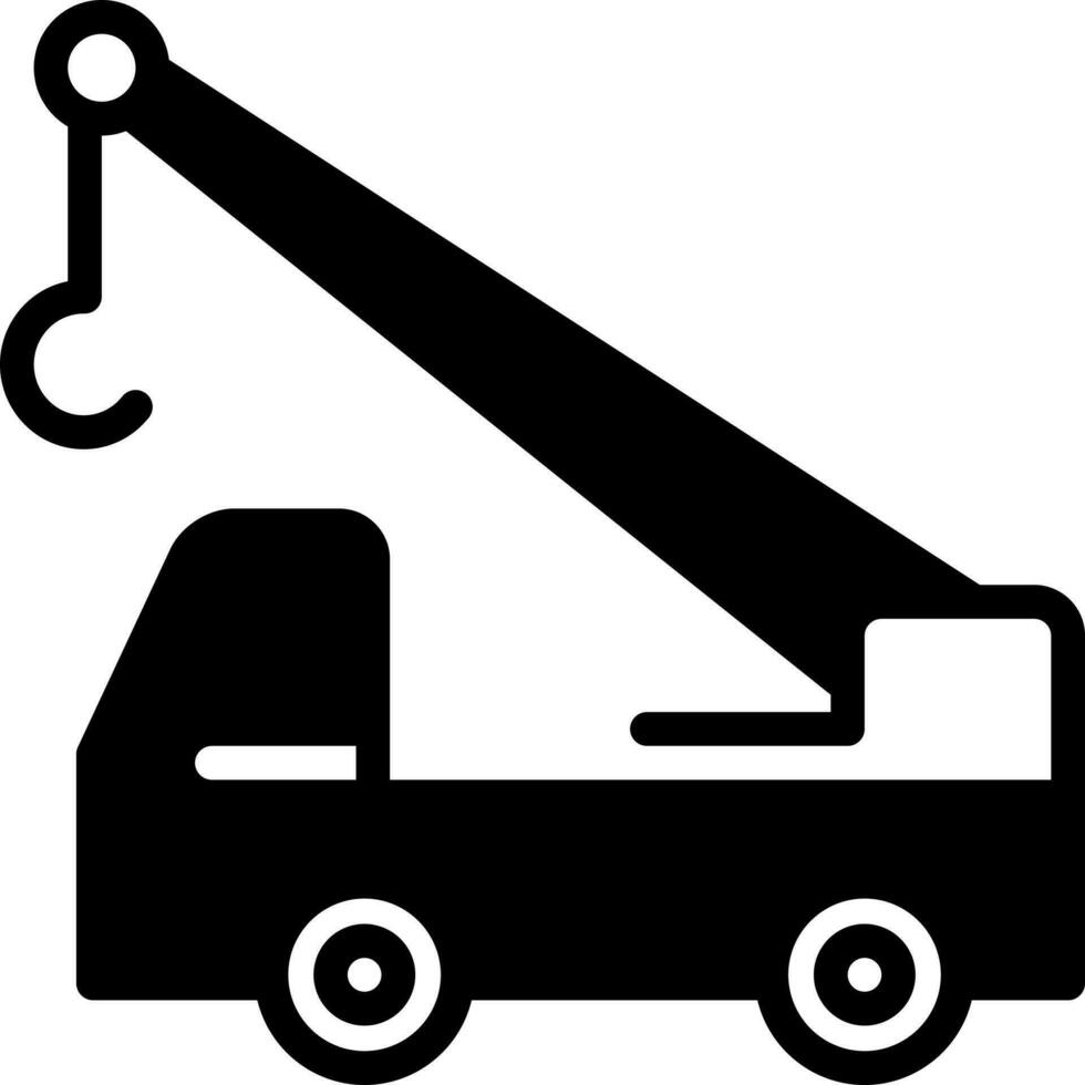 fast ikon för kran lastbil vektor