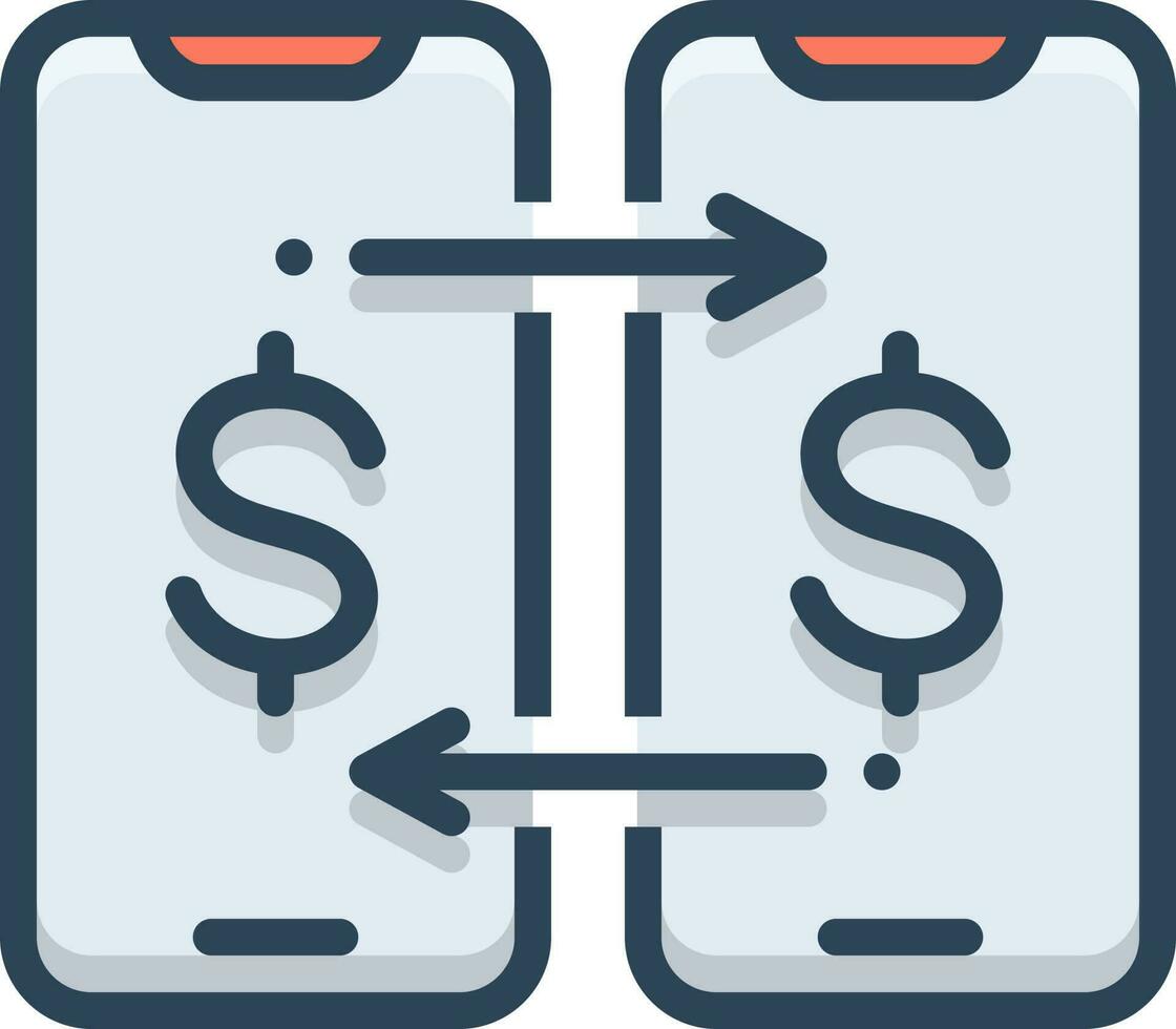 Färg ikon för pengar överföra vektor