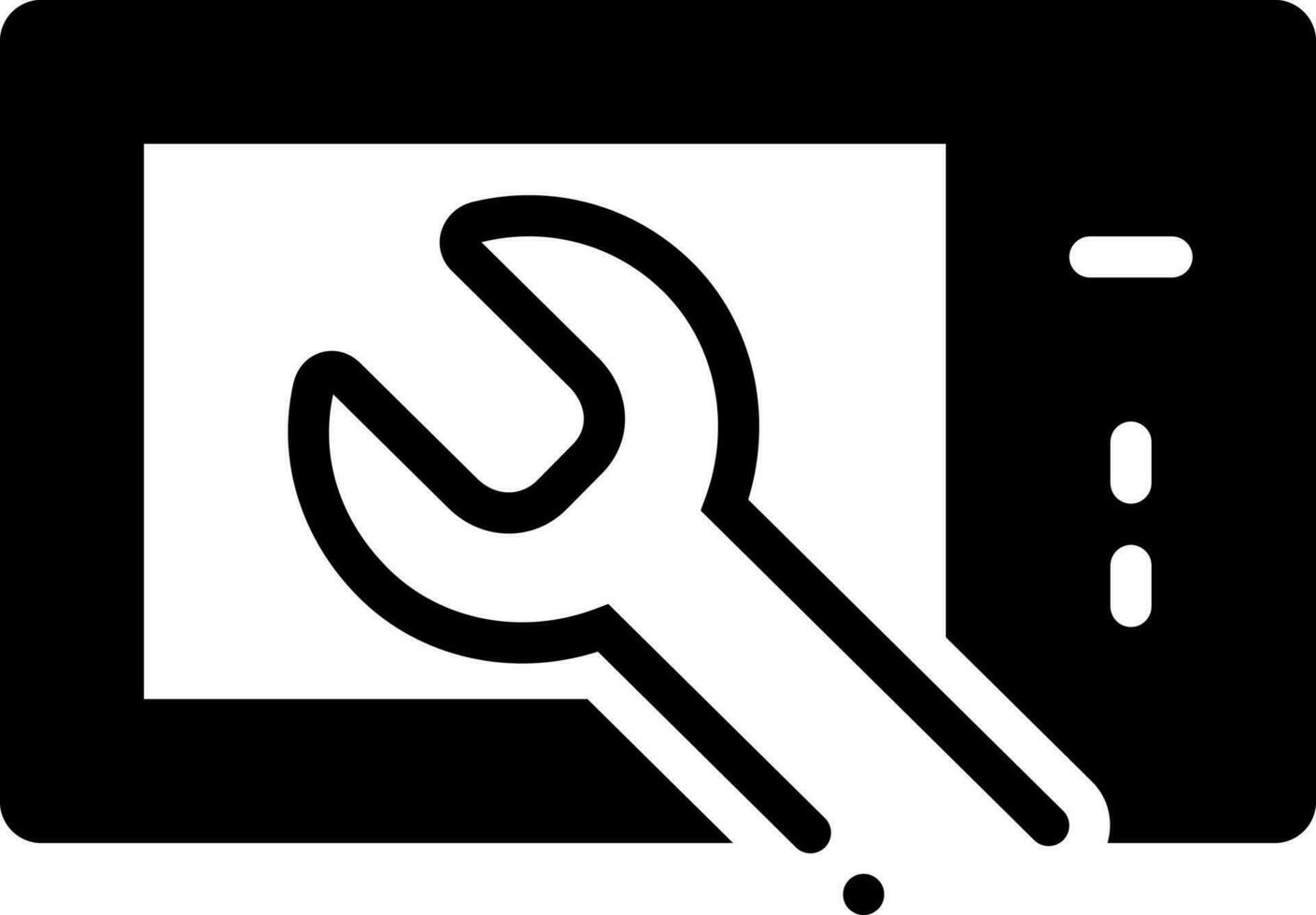 fast ikon för mikrovågsugn reparera vektor
