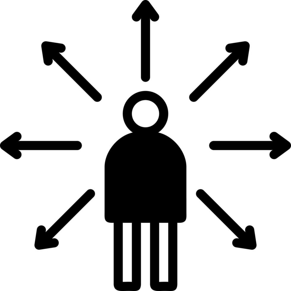 solide Symbol zum Entscheidung Herstellung vektor