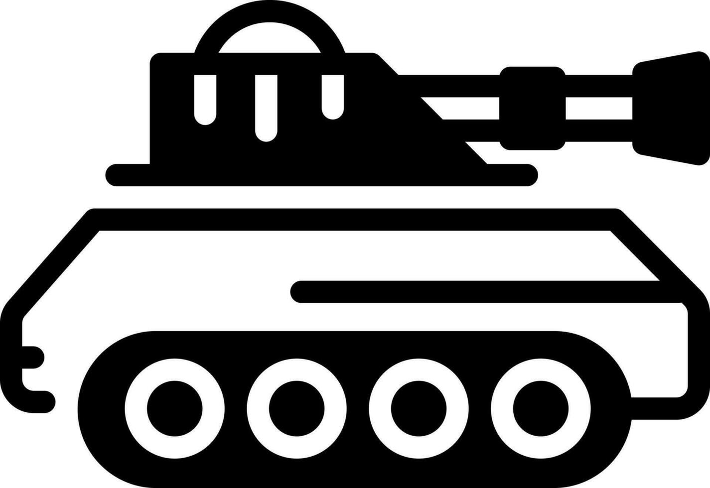 solide Symbol zum Panzer vektor