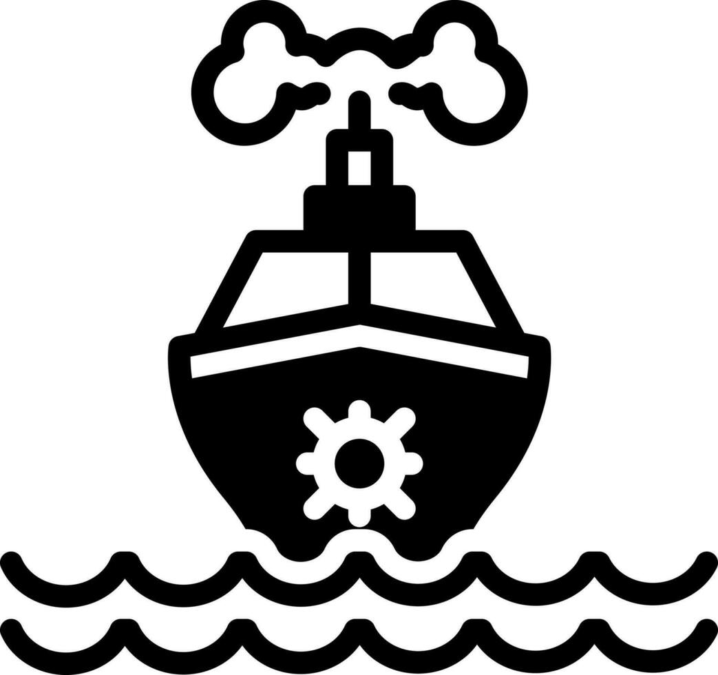 solide Symbol zum Schiff vektor