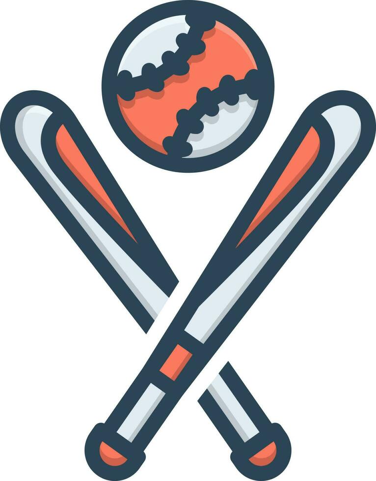 Färg ikon för baseboll vektor