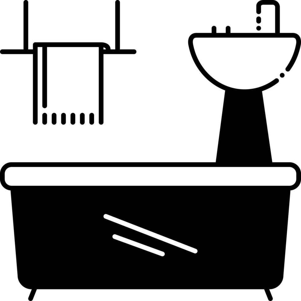 fast ikon för badrum apparater vektor