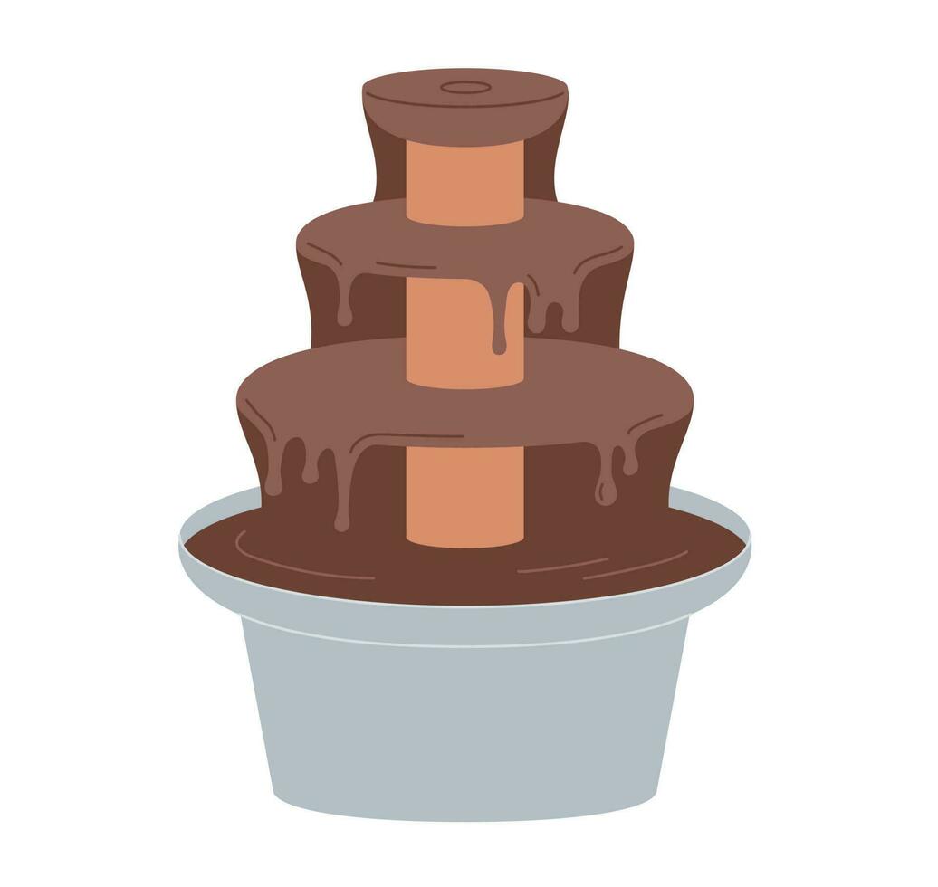choklad ljuv fontän. enkel vektor illustration.