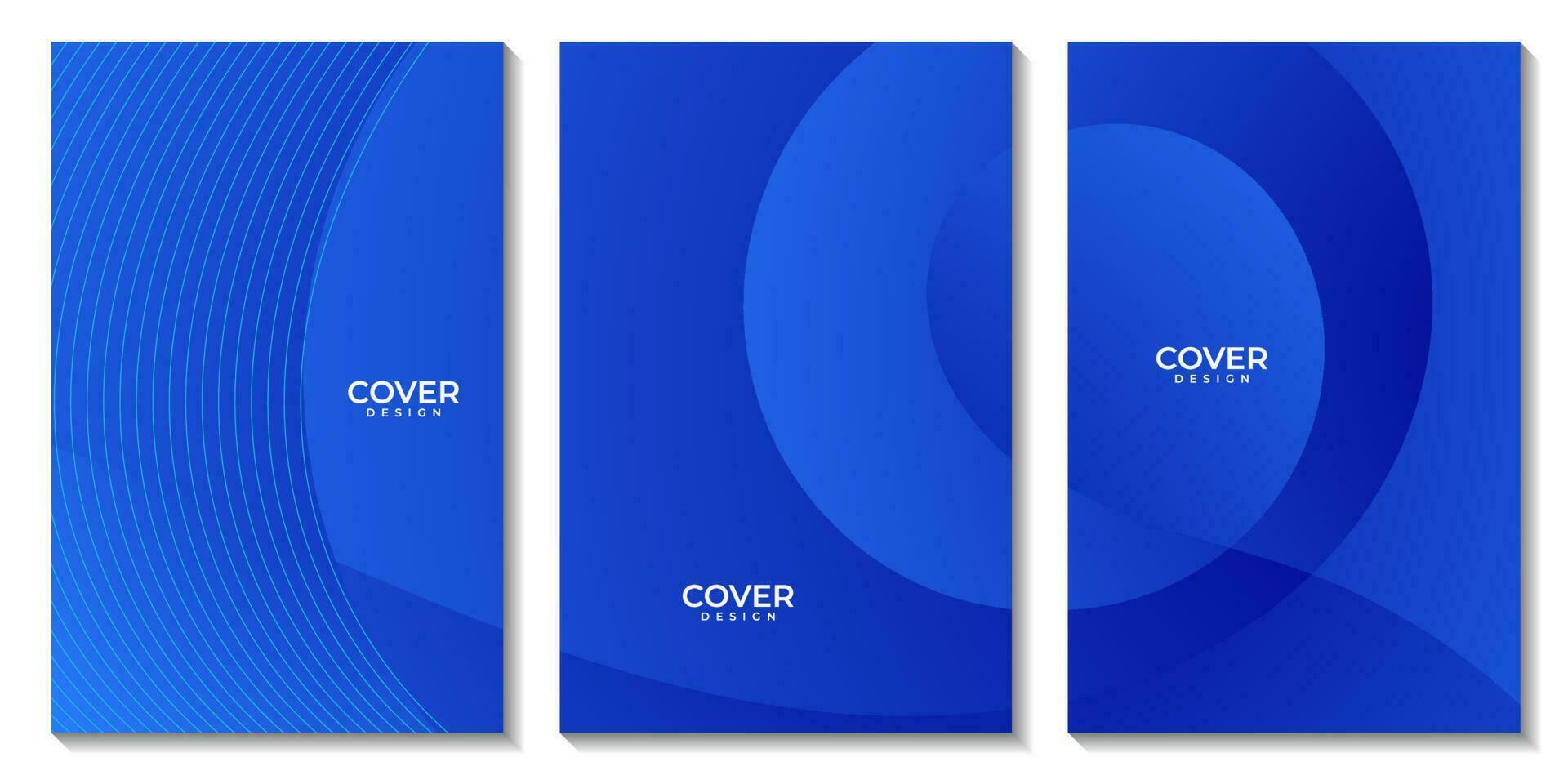 broschyrer uppsättning mall med flygblad uppsättning mall med abstrakt blå Vinka lutning bakgrund för företag vektor