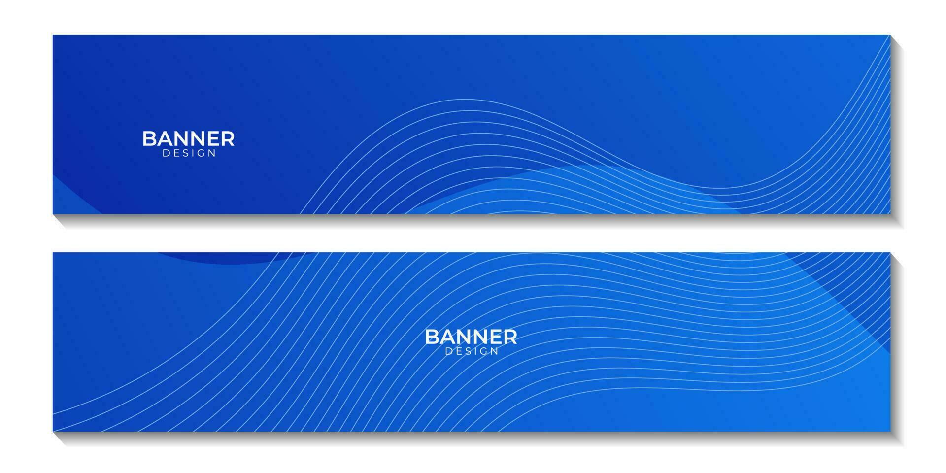 einstellen von Banner mit abstrakt Blau Welle Gradient Hintergrund vektor