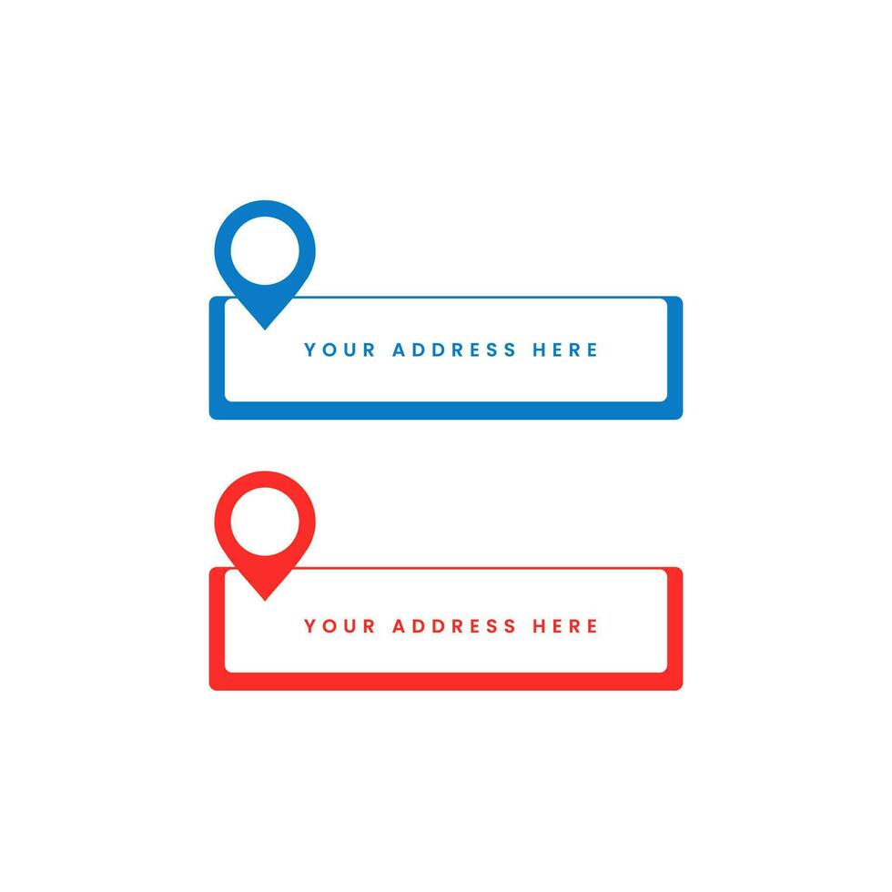 vektor illustration av uppsättning adress platshållare med vit Plats område